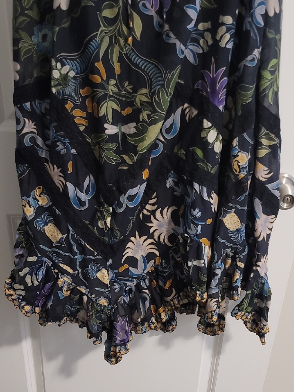 FARM Rio Navy Floral Maxi Dress with Yellow & Purple Accents - Picture 4 of 7